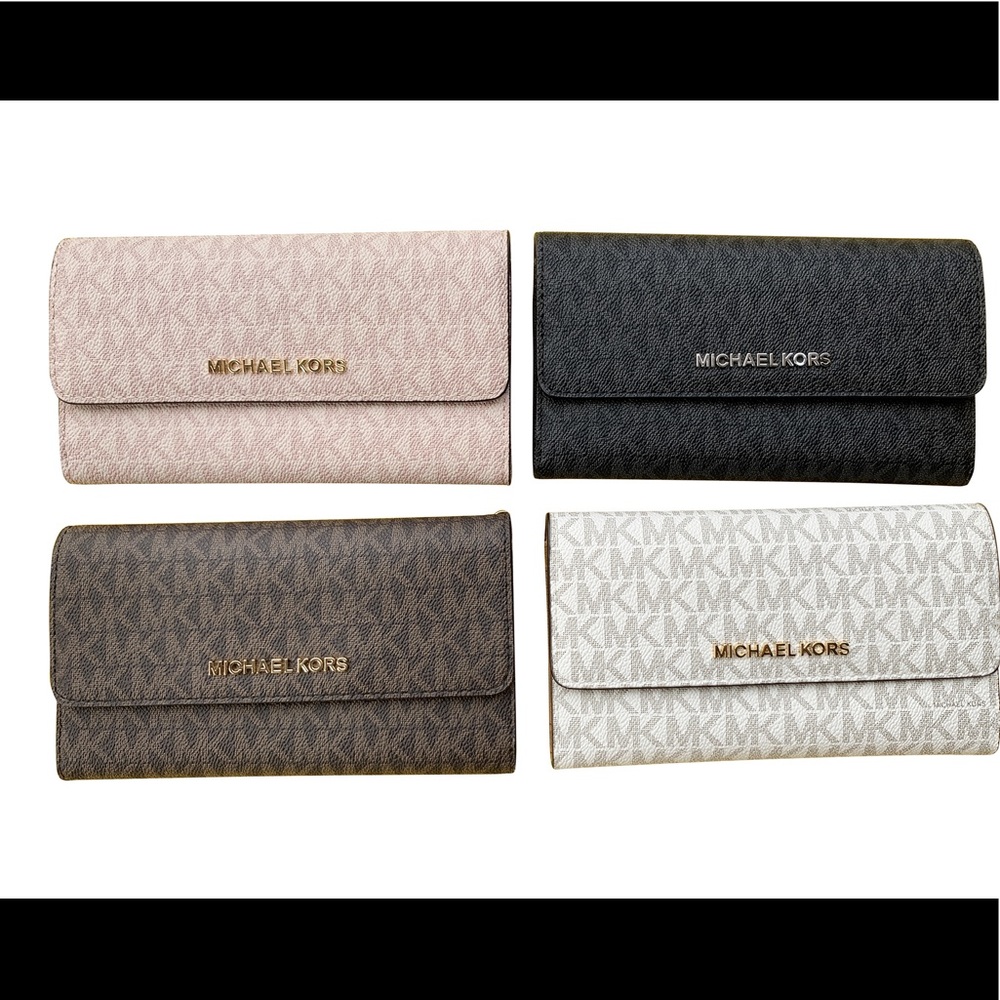 👜💕-Michael Kors Large Trifold Wallet - Picture 1 of 8